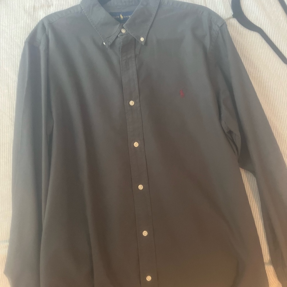 Ralph Lauren Gray Casual Button Down Shirt Classic Fit
